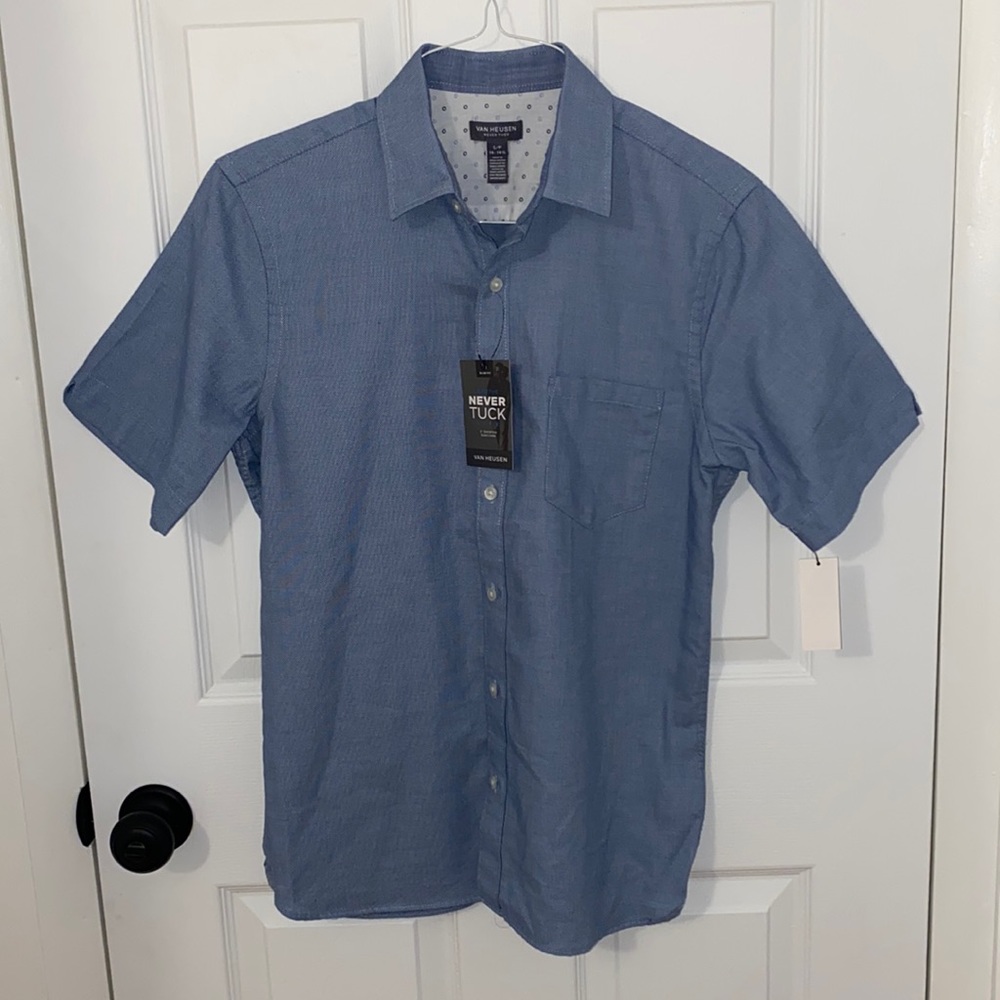Blue Short Sleeve Button Down